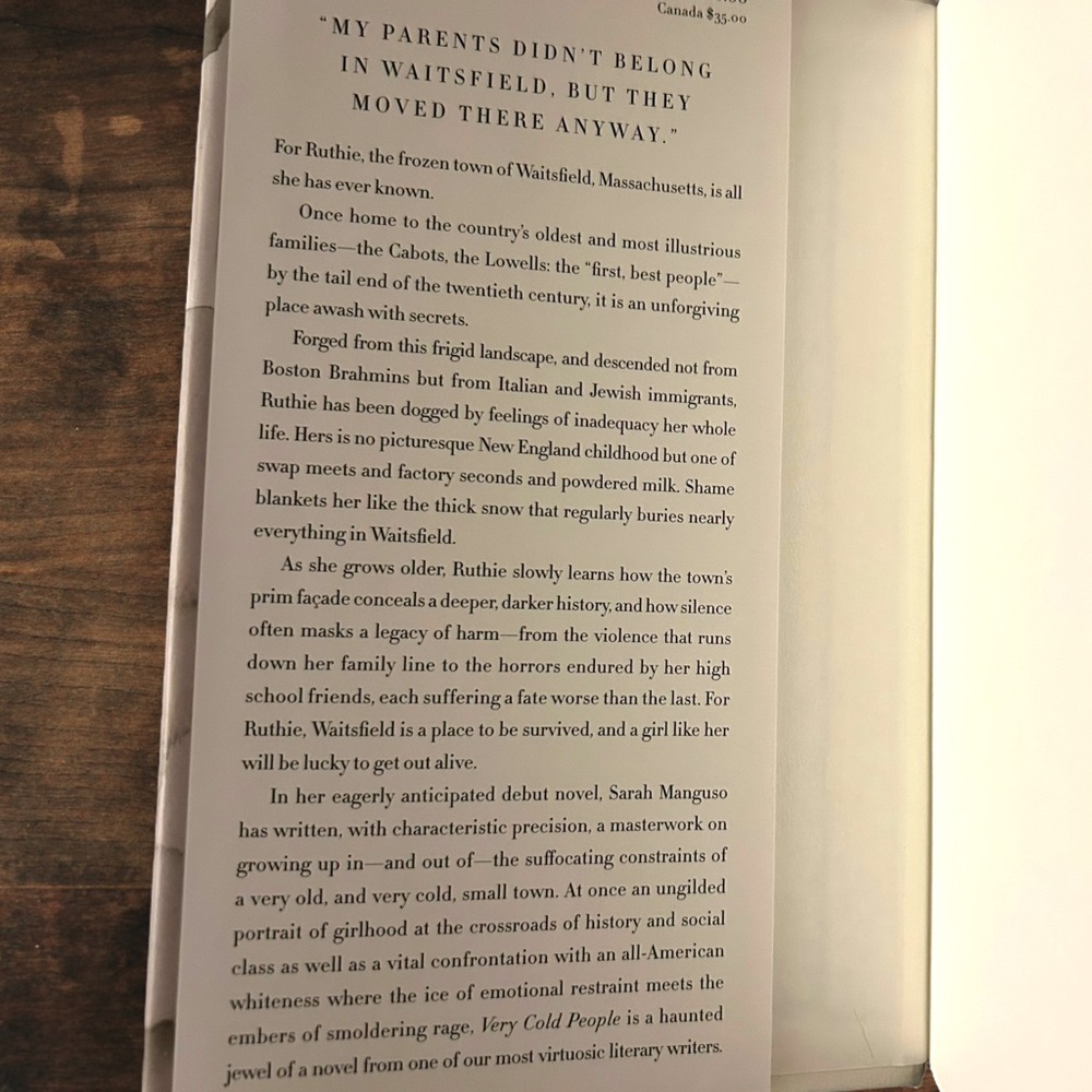 Book Very Cold People A Novel by Sarah Manguso Hardcover First Edition - Picture 4 of 5